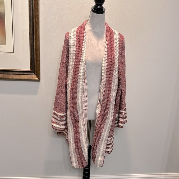 Very J wine knit cardigan wide sleeve NWT L - Picture 1 of 11